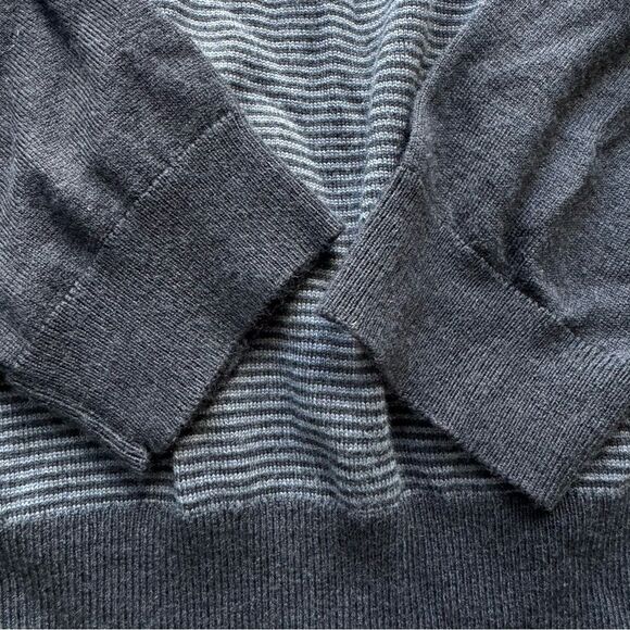 TED BAKER Topup Gray Striped Crew Neck Sweater Preppy Classic - Picture 6 of 11